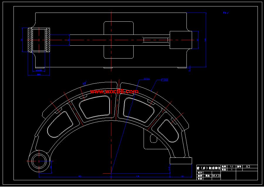 （全套CAD）汽車制動蹄圓柱面專用銑床旋轉機構及床身部件設計（終稿）CAD截圖08