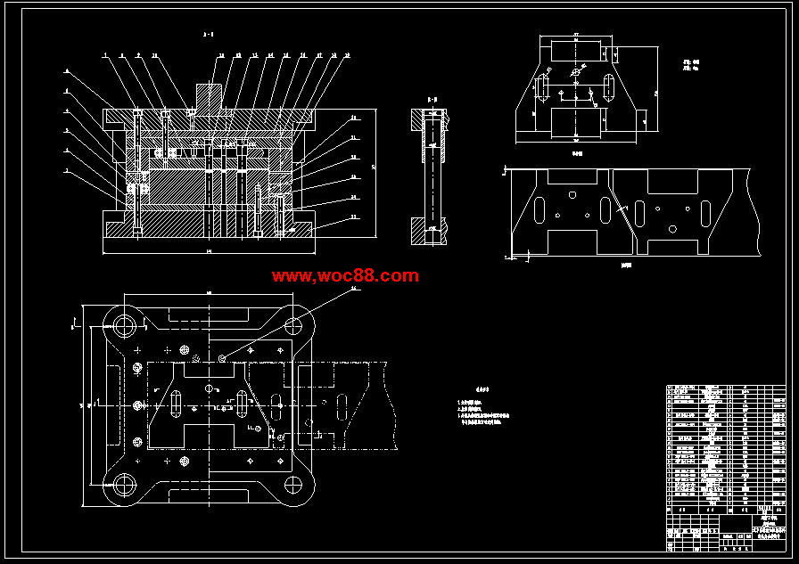 （全套CAD）汽車備輪架加固板的落料沖孔復合模設計（終稿）CAD截圖01