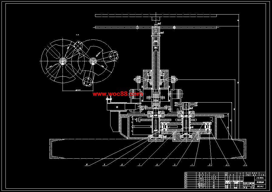 （全套CAD）槽輪間歇回轉機構的設計（終稿）CAD截圖01