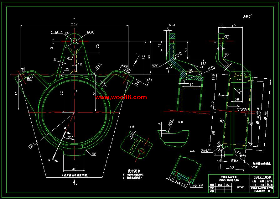 （全套CAD）汽車中間軸軸承支架的機械加工工藝規程及工藝裝備設計（終稿）CAD截圖04
