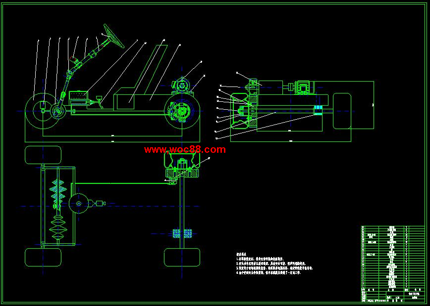 （全套CAD）校園電動車的設計（終稿）CAD截圖01