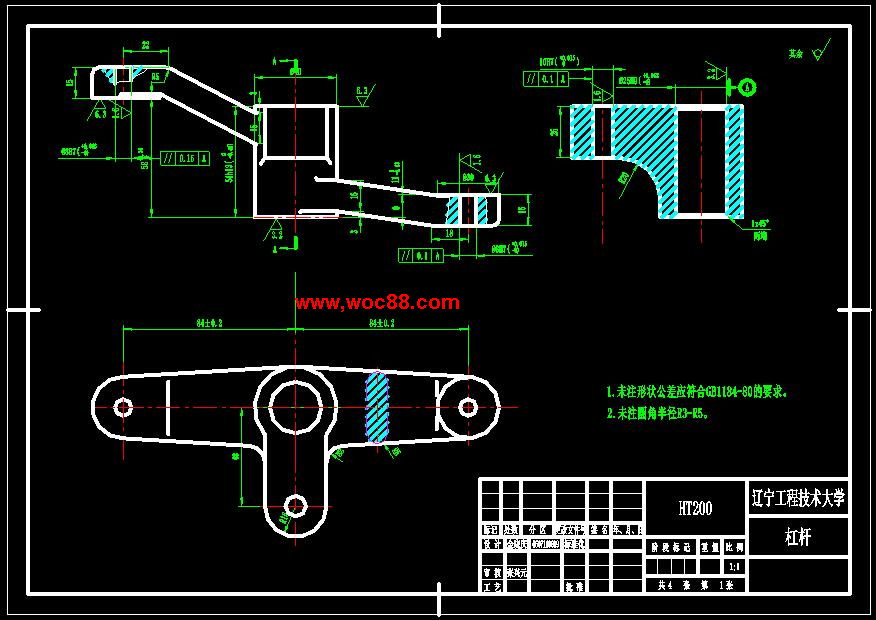（全套CAD）杠桿零件的機械加工工藝規程及加工Φ10H7孔的工藝裝備設計（終稿）CAD截圖03