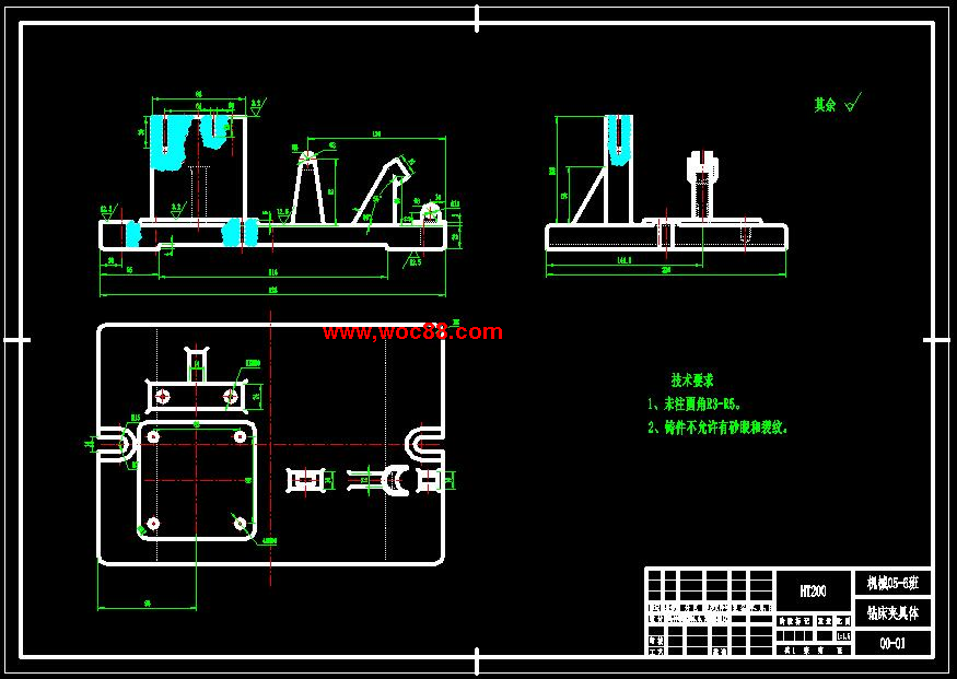 （全套CAD）泵體機械加工工藝及鉆孔Φ15H7夾具設計（終稿）CAD截圖06