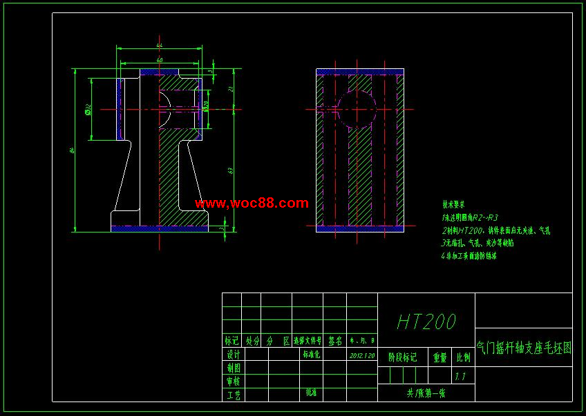 （全套CAD）氣門搖桿軸支座零件機械加工工藝及其典型夾具設計（終稿）CAD截圖04