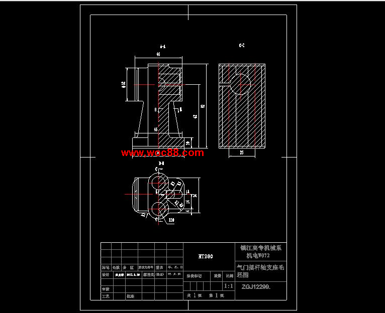 （全套CAD）氣門搖桿軸支座夾具車32端面銑底面設計（終稿）CAD截圖06