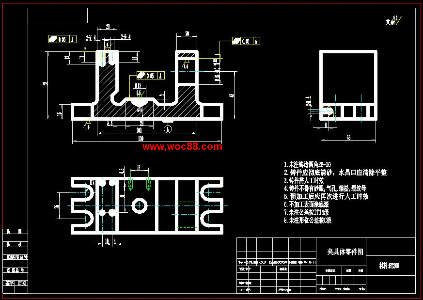 氣門搖臂軸支座+工藝加工和鉆φ11孔夾具設計CAD截圖02