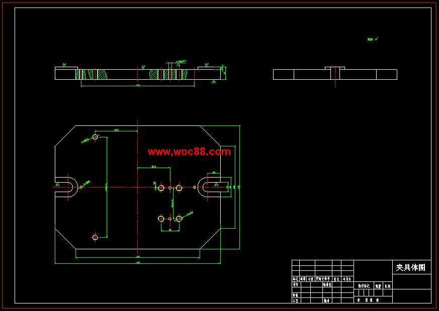 （全套CAD）氣門搖臂軸支座工藝加工和銑φ22上端面夾具設計（終稿）CAD截圖02