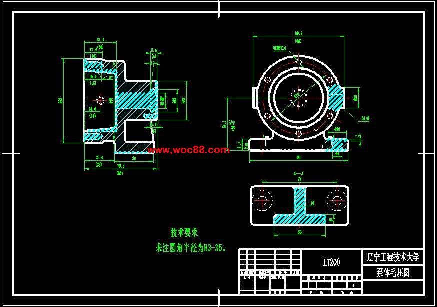 （全套CAD）泵體機械加工工藝及鉆孔Φ15H7夾具設計（終稿）CAD截圖03