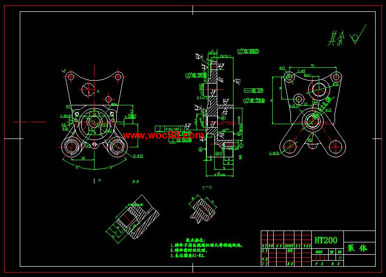 （全套CAD）泵體零件加工工藝工裝設計（終稿）CAD截圖05