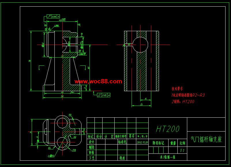 （全套CAD）氣門搖桿軸支座零件機械加工工藝及其典型夾具設計（終稿）CAD截圖03