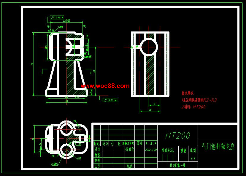 （全套CAD）氣門搖桿軸支座零件機械加工工藝及車Φ32兩端面夾具設計（終稿）CAD截圖03