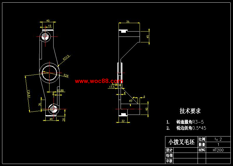 （全套CAD）撥叉A的加工工藝規程及夾具設計（終稿）CAD截圖03