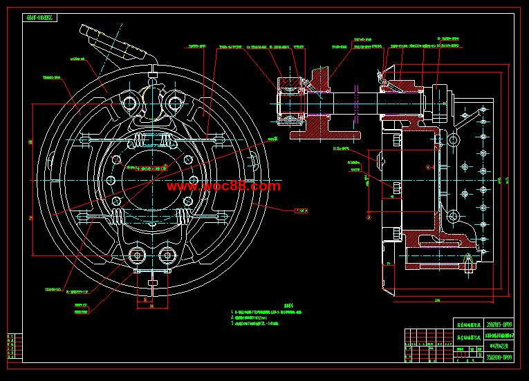 （全套CAD）氣壓凸輪鼓式制動器設計（終稿）CAD截圖02