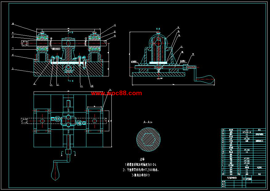 （全套CAD）氣門搖桿軸支座1鏜φ20孔夾具設計（終稿）CAD截圖01