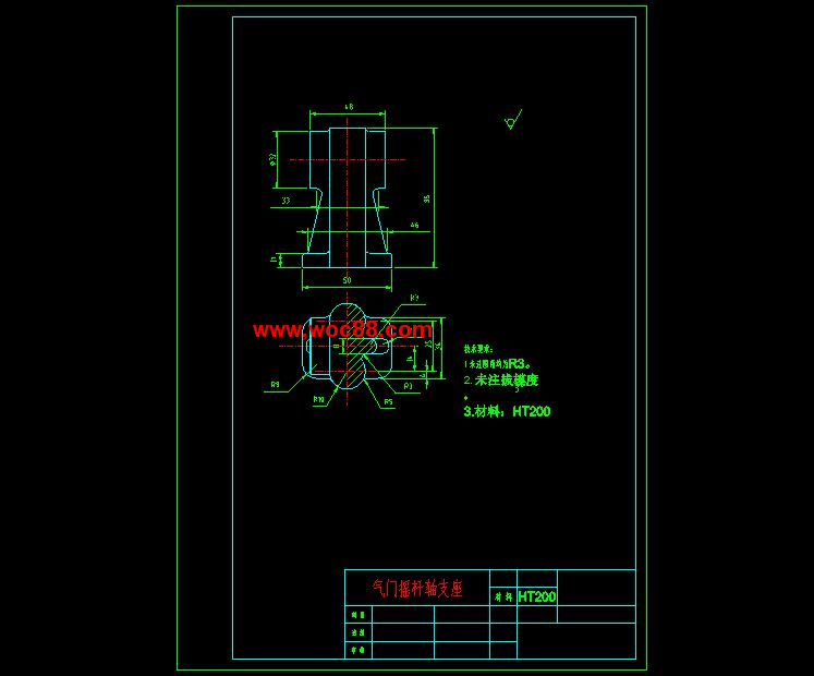 （全套CAD）氣門搖桿軸支座2銑3mm槽夾具設計（終稿）CAD截圖03