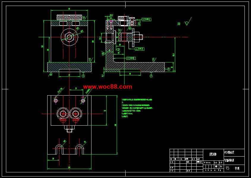 （全套CAD）氣門搖桿軸支座5鉆2φ13孔夾具設計（終稿）CAD截圖02