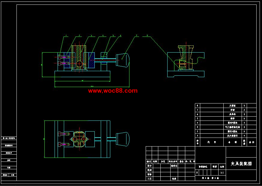（全套CAD）氣門搖桿軸支座4銑底面夾具設計（終稿）CAD截圖01