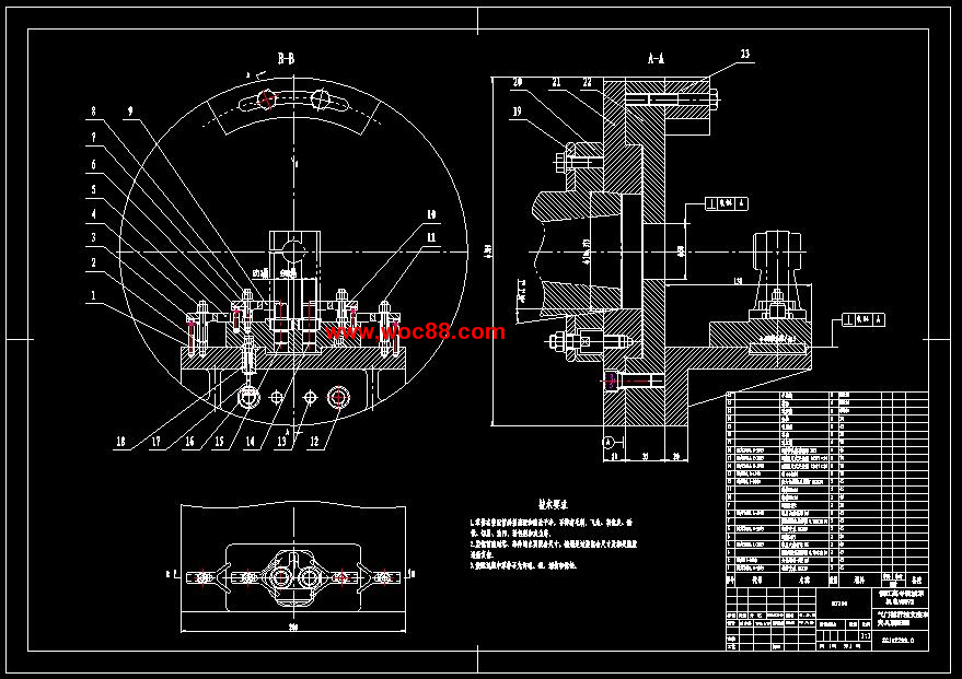 （全套CAD）氣門搖桿軸支座6車φ32端面夾具畢業設計（終稿）CAD截圖01