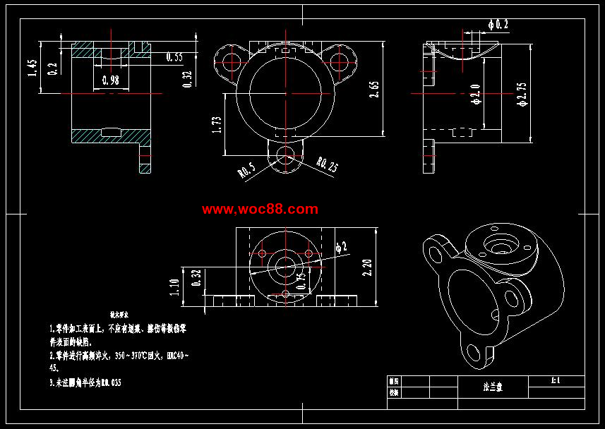 （全套CAD）法蘭盤的UG三維造型設計（終稿）CAD截圖01