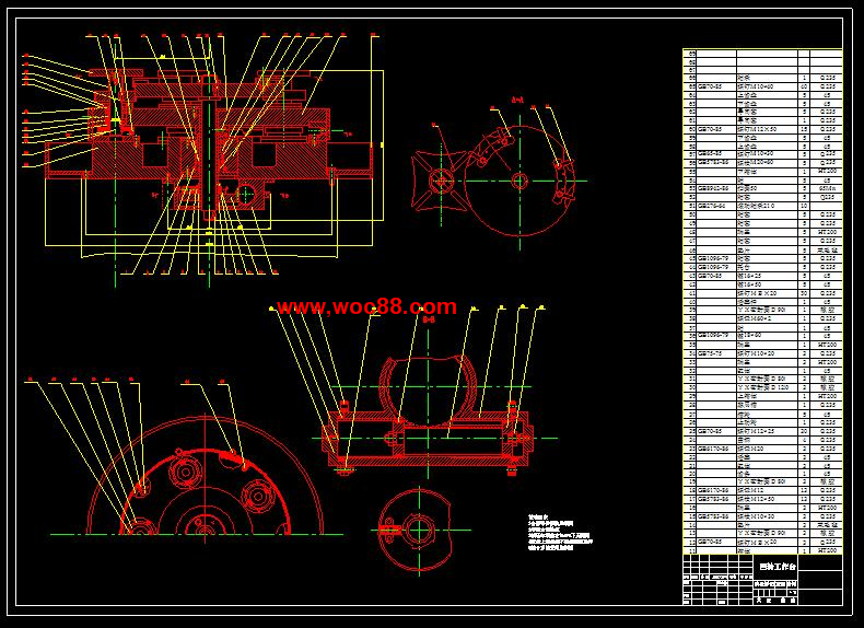 （全套CAD）法蘭盤加工回轉工作臺的設計（終稿）CAD截圖01
