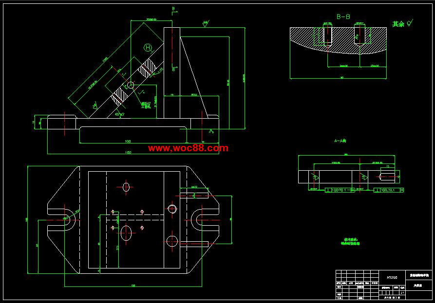 （全套CAD）柴油機油泵體的機械加工工藝規程及鉆M57H螺紋斜孔夾具設計（終稿）CAD截圖03