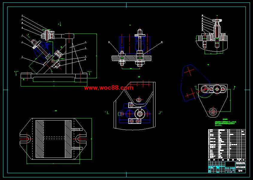 （全套CAD）柴油機油泵體的機械加工工藝規程及鉆M57H螺紋斜孔夾具設計（終稿）CAD截圖01