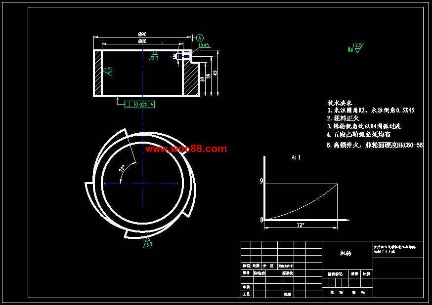 （全套CAD）法蘭盤加工回轉工作臺的設計（終稿）CAD截圖02