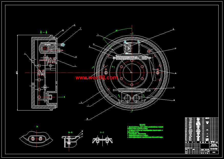 （全套CAD）桑塔納santana2000轎車制動器設計（終稿）CAD截圖01
