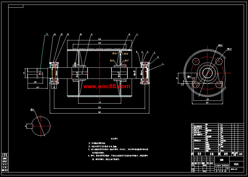 （全套CAD）槽形托輥帶式輸送機設計（終稿）CAD截圖03
