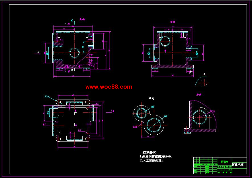 （定稿）減速箱體機械加工工藝及夾具設計（有CAD圖紙的喲）CAD截圖05
