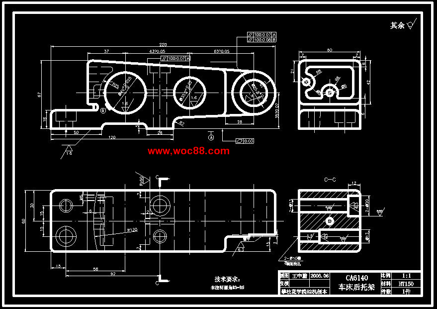 （定稿）CA6140車床后托架8鏜三杠孔夾具設計（有CAD圖紙的喲）CAD截圖03