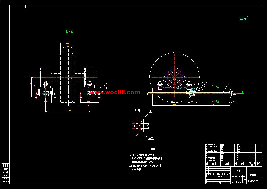 （全套CAD）槽形托輥帶式輸送機設計（終稿）CAD截圖04