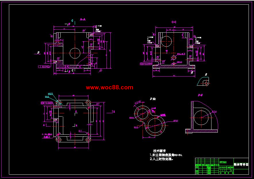 （定稿）減速箱體機械加工工藝及夾具設計（有CAD圖紙的喲）CAD截圖04