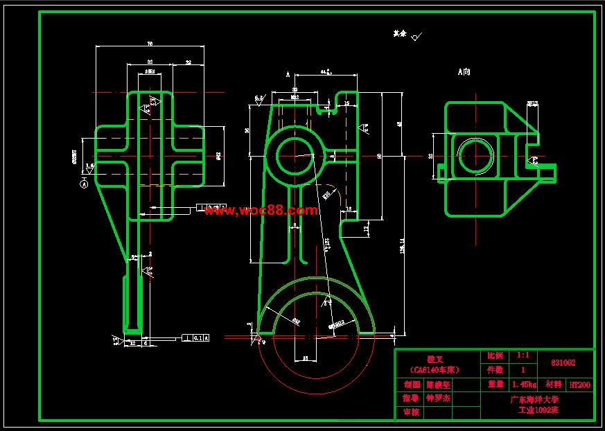 （全套CAD）撥叉831002加工工藝及鉆Φ25H7孔夾具設計（終稿）CAD截圖05