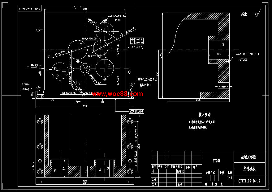 （全套CAD）柴油機氣缸體三面粗鏜組合機床總體及鏜模設計（終稿）CAD截圖09
