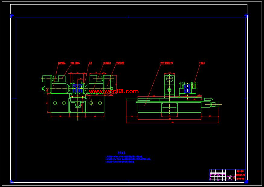 （全套CAD）柴油機氣缸體兩端面粗銑組合機床總體及夾具設計（終稿）CAD截圖02