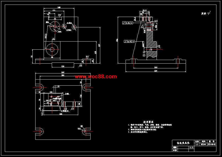 （全套CAD）CA6140車床撥叉831002零件加工工藝及鉆M22X1.5孔夾具設計（終稿）CAD截圖04