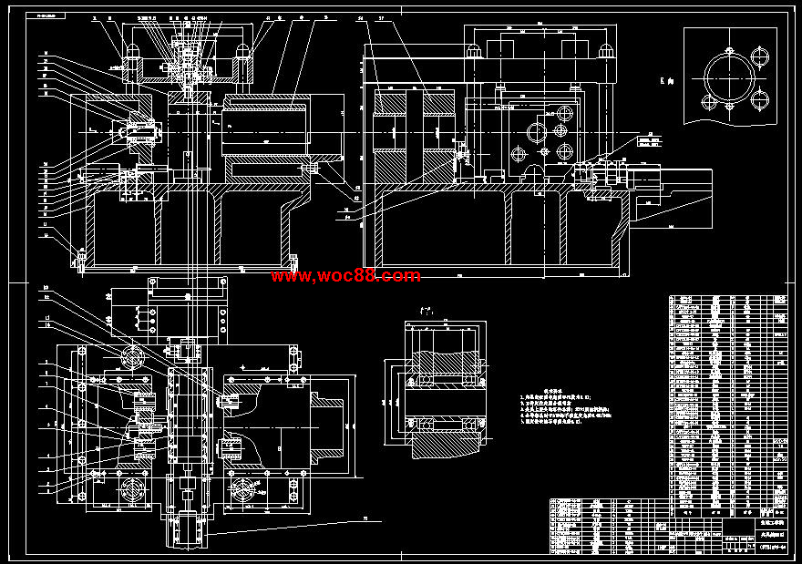 （全套CAD）柴油機氣缸體三面粗鏜組合機床總體及鏜模設計（終稿）CAD截圖01