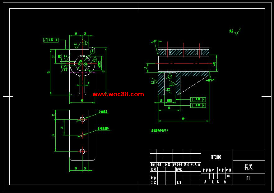 （全套CAD）撥叉831003加工工藝規程及夾具設計（終稿）CAD截圖05