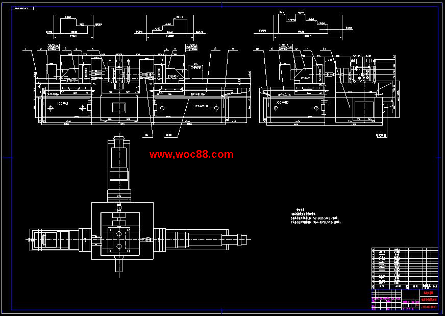 （全套CAD）柴油機氣缸體三面粗鏜組合機床總體及鏜模設計（終稿）CAD截圖05