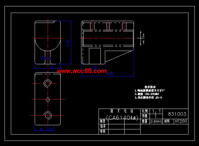 （全套CAD）撥叉831003加工工藝規程及鉆2M8螺紋孔夾具設計（終稿）CAD截圖04