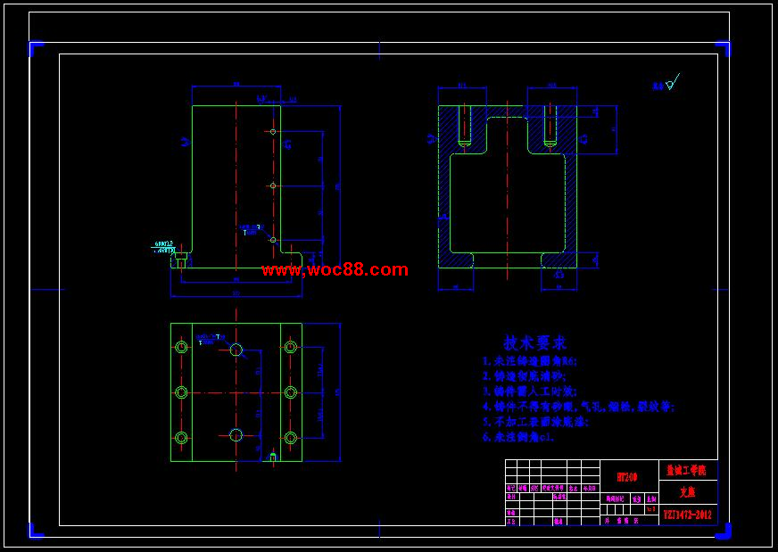 （全套CAD）柴油機氣缸體兩端面粗銑組合機床總體及夾具設計（終稿）CAD截圖05