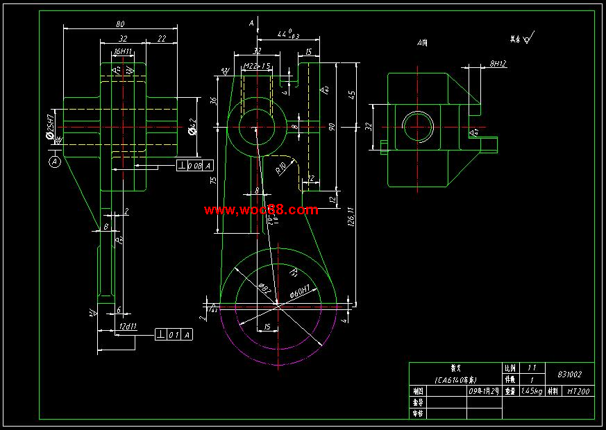 （全套CAD）CA6140車床撥叉831002零件機械加工工藝及銑φ60兩側面夾具設計（終稿）CAD截圖03