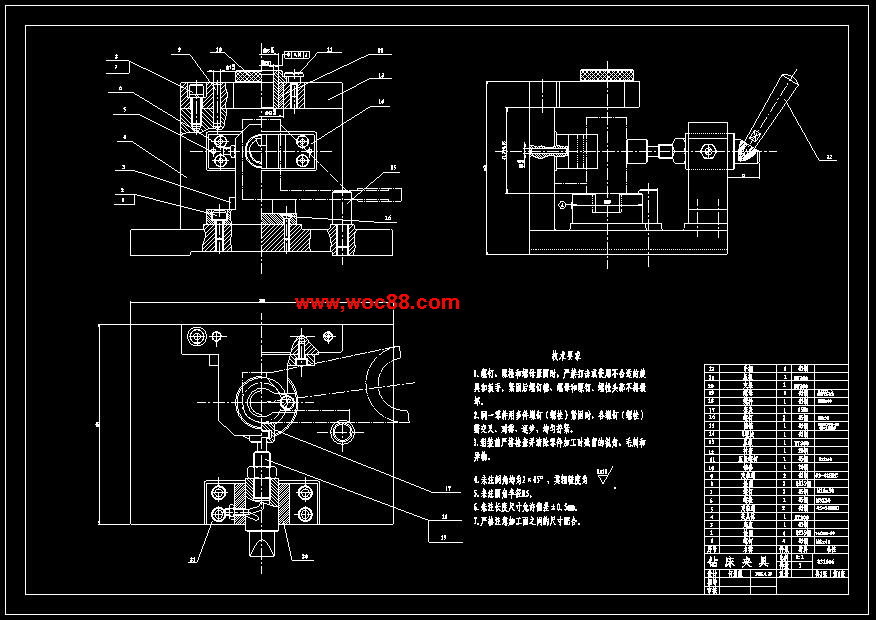 （全套CAD）CA6140車床撥叉831006零件的機械加工工藝鉆φ25孔夾具設計（終稿）CAD截圖01