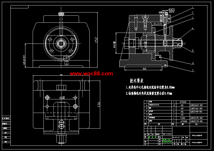 （全套CAD）法蘭盤鉆模設計（終稿）CAD截圖01