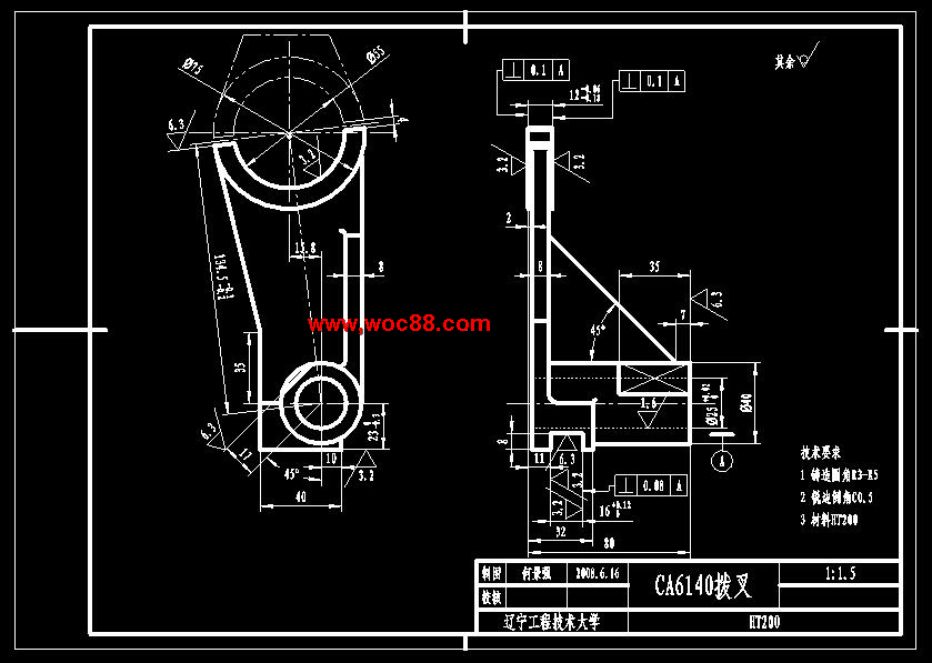 （全套CAD）CA6140車床撥叉831006零件的機械加工工藝鉆φ25孔夾具設計（終稿）CAD截圖03