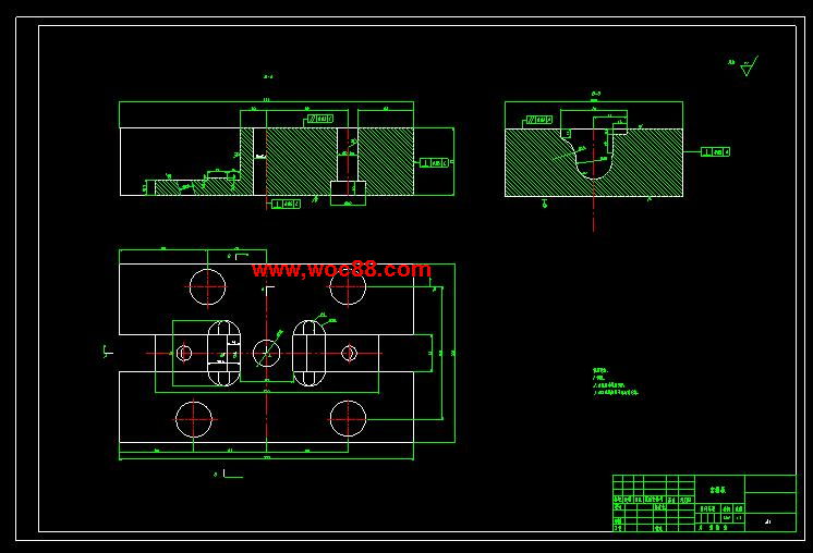 （全套CAD）淋浴噴頭支架塑料注射模具設計（終稿）CAD截圖05