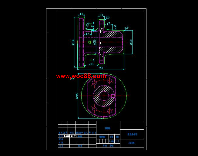 （全套CAD）CA6140臥式車床法蘭盤[831004]4車大端面及20孔夾具設計（終稿）CAD截圖04
