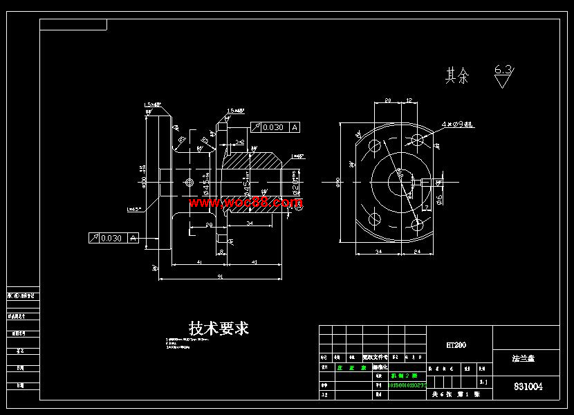（全套CAD）法蘭盤鉆模設計（終稿）CAD截圖03