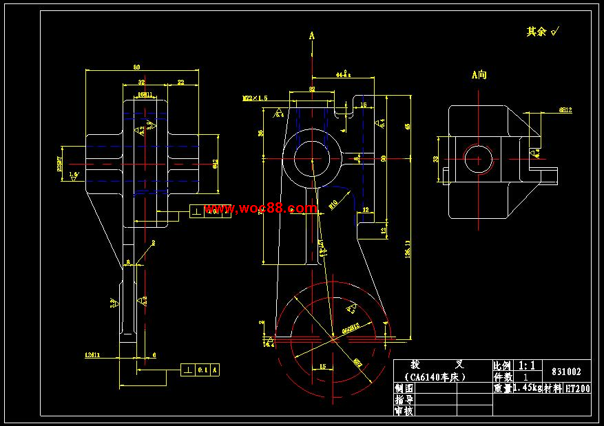 （全套CAD）CA6140車床撥叉831002零件機械加工工藝及車φ60H12夾具設計（終稿）CAD截圖03